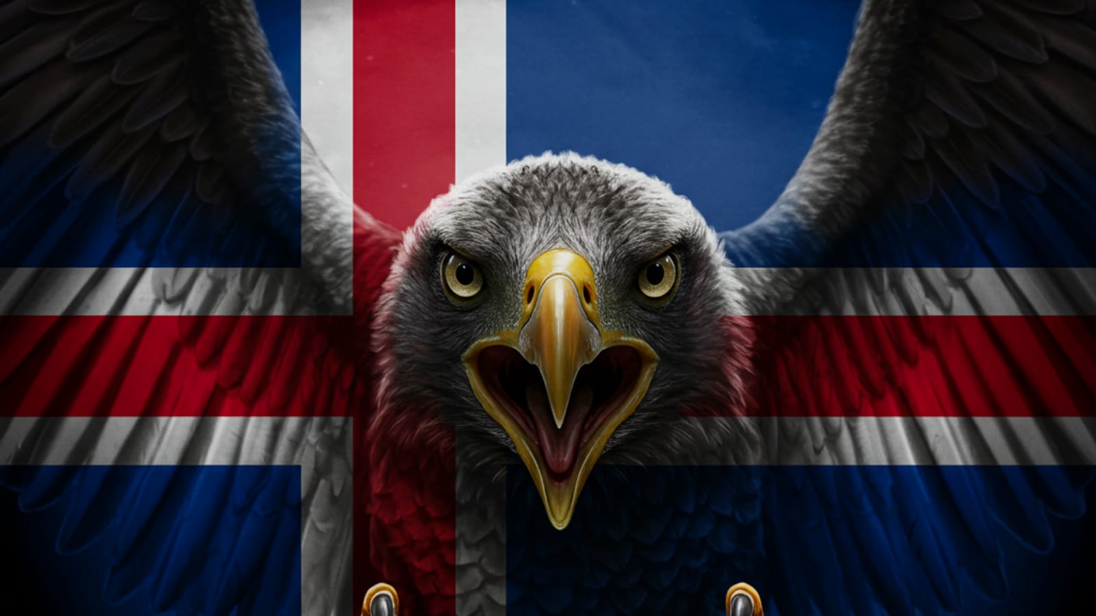 Artwork: eagle and Icelandic flag